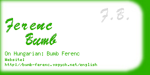 ferenc bumb business card